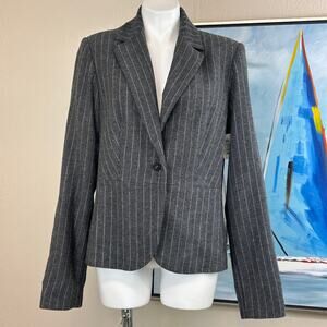 Tall Girl Blazer Pinstripes Gray and black Single Breasted Size 12